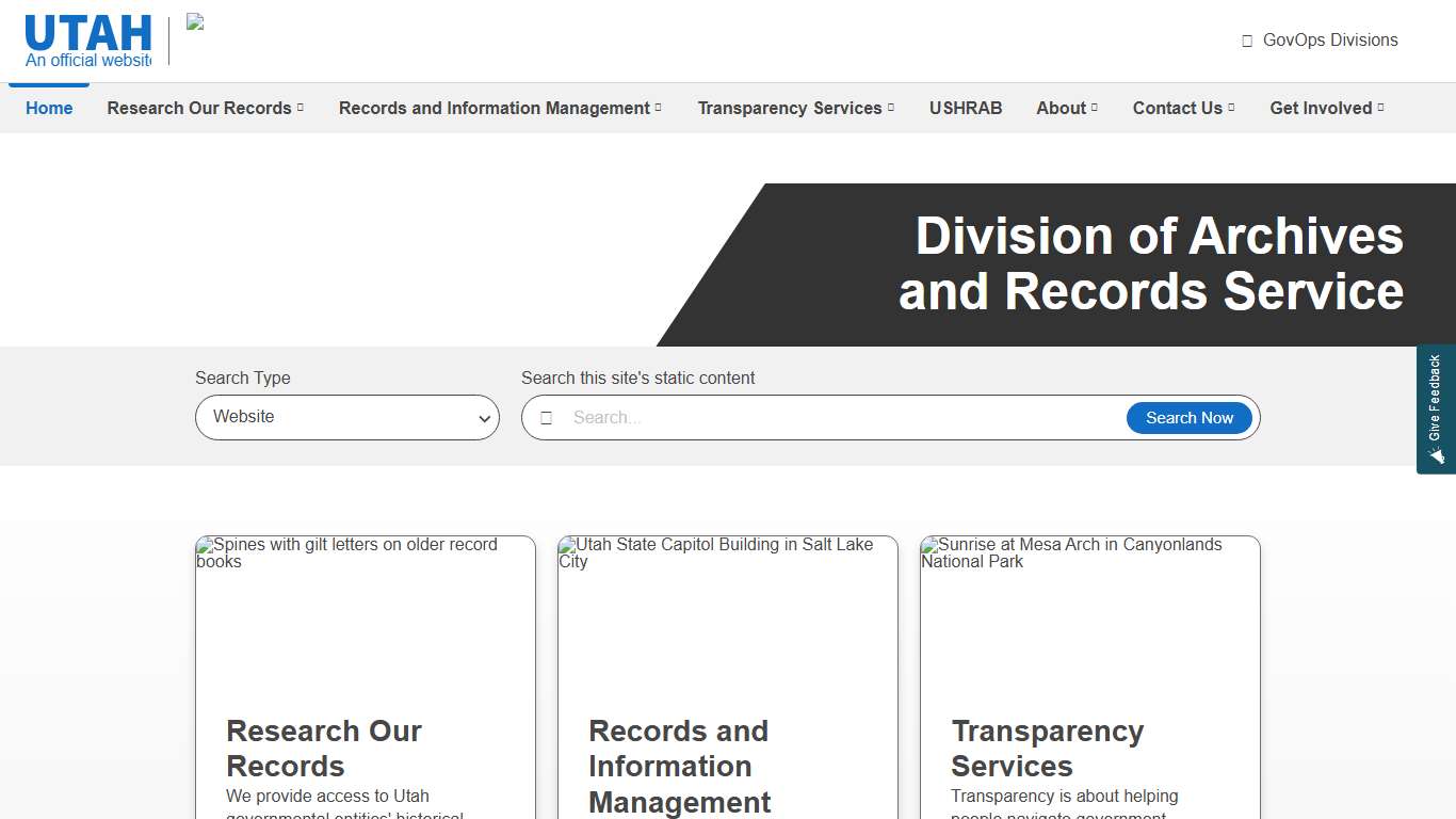 Utah Division of Archives and Records Service